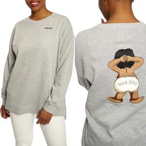 NWT Dubgee Oversized Pullover Printed Sweatshirt Size S